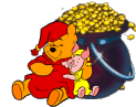 Pooh and Piglet Sleeping by a Pot Of Gold