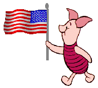 Piglet Holding The American Flag