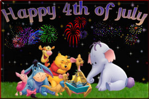 Pooh Gang Celebrating The 4th of July