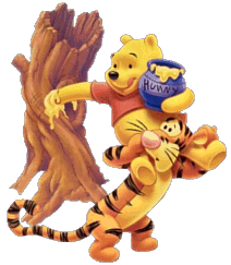 Pooh and Tigger Gathering Honey
