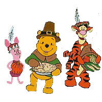 Pooh, Piglet And Tigger Sharing Thanksgiving